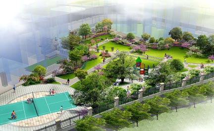 万盛城市之光小区景观